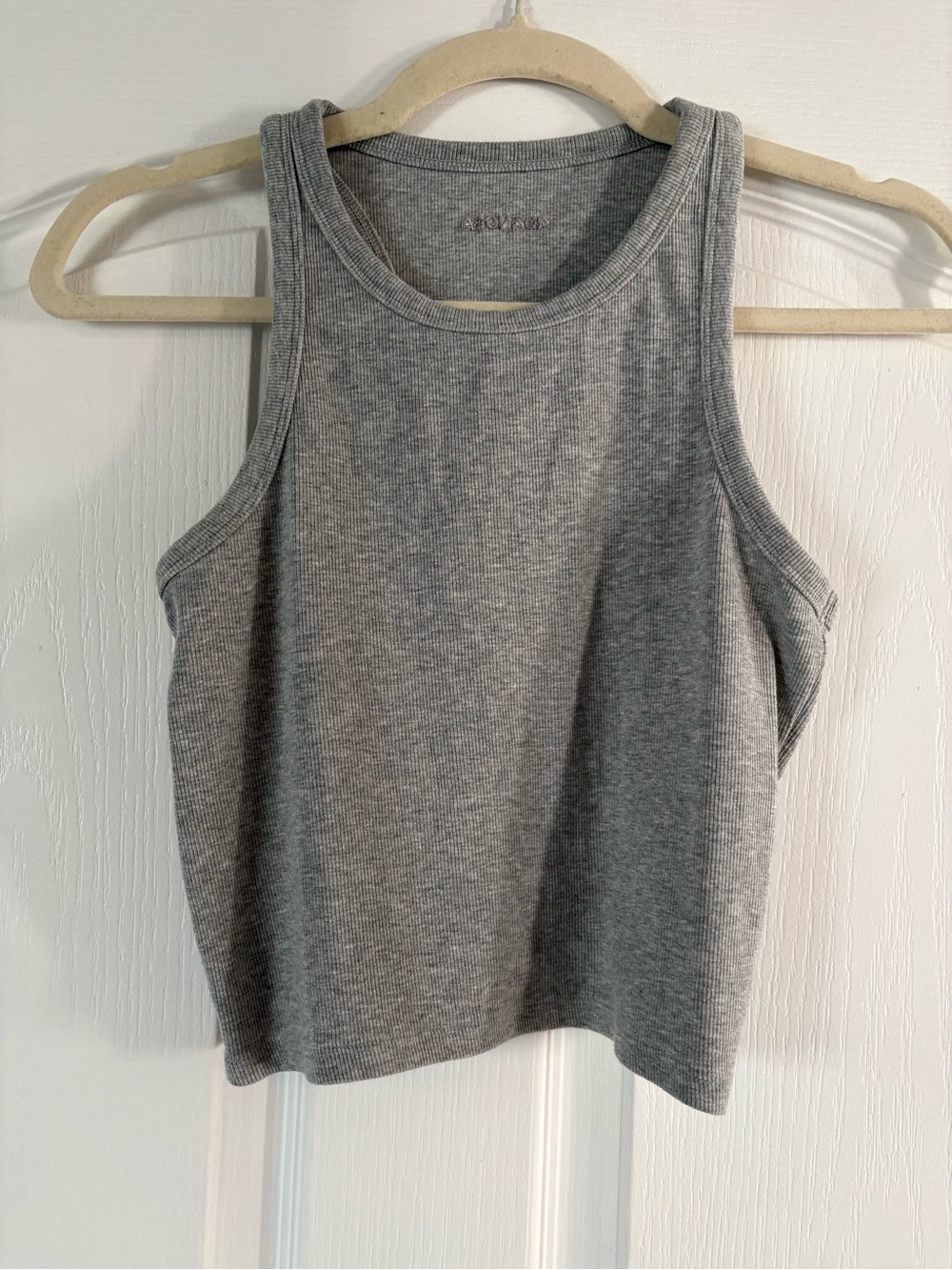 Adanola Light Grey Ribbed Halter Crop Top - Picture 3 of 6